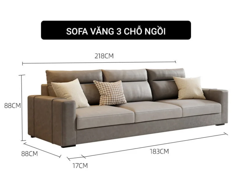 Bảng chi tiết kích thước sofa tiêu chuẩn và cách chọn mua 12 Sofa 3 chỗ có kích thước từ 2m2 - 2m4