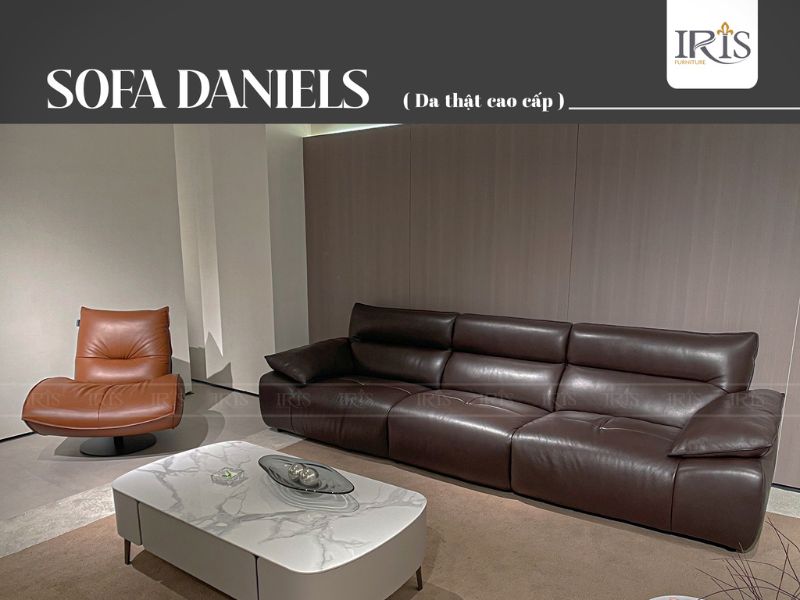 Cách chọn màu sofa phù hợp cho gia chủ mới nhất 2025 32 Sofa Daniels da nâu hiện đại, sang trọng