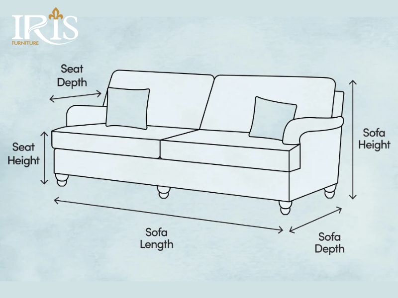 Bảng kích thước ghế sofa 3 chỗ tiêu chuẩn hiện nay 7 Kích thước ghế sofa 3 chỗ tiêu chuẩn giúp không gian phòng khách cân đối, thoải mái và sang trọng.
