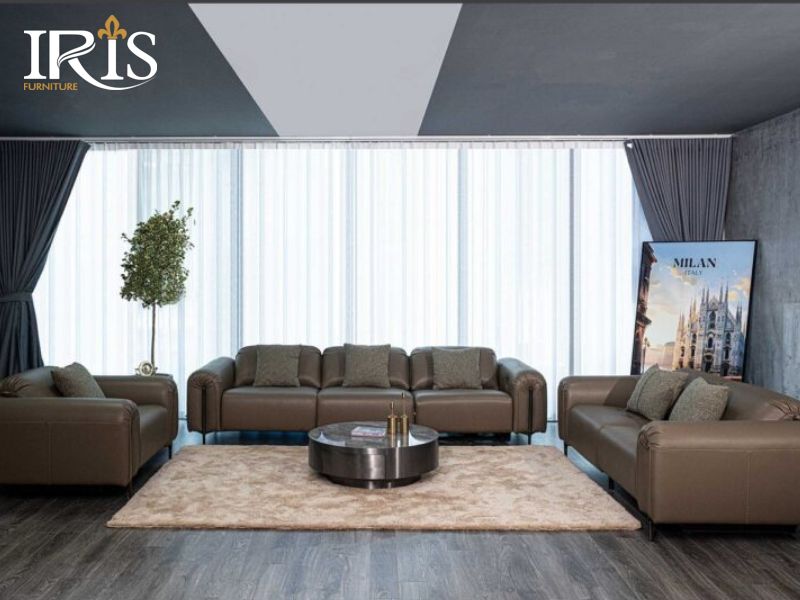 Bảng kích thước ghế sofa 3 chỗ tiêu chuẩn hiện nay 9 Sofa Estelle – thiết kế Bắc Âu hiện đại, da bò Ý cao cấp, mang lại vẻ đẹp tinh giản và sang trọng.
