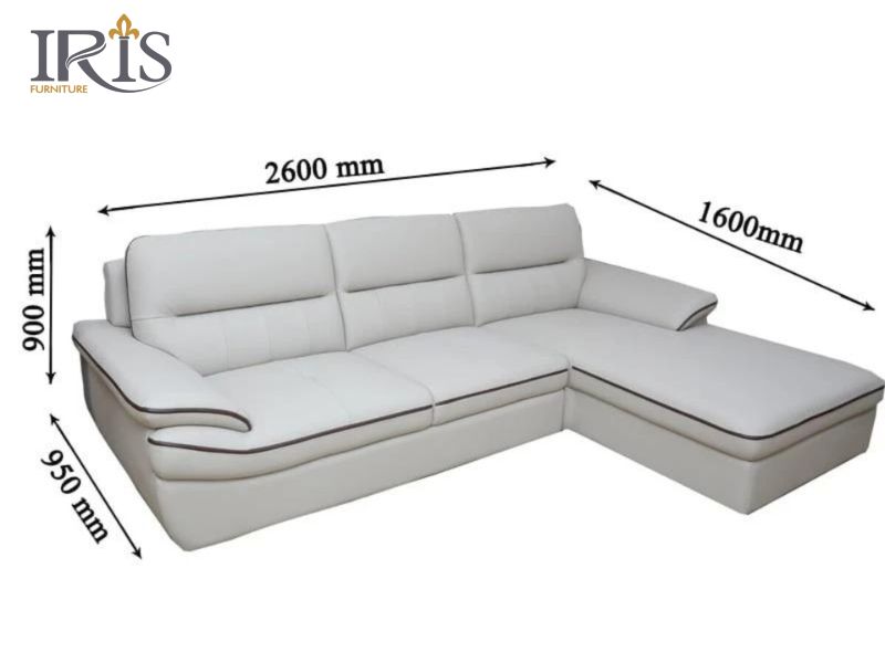 Bảng kích thước sofa phòng khách chuẩn 2025 7 Kích thước sofa góc chữ L lớn