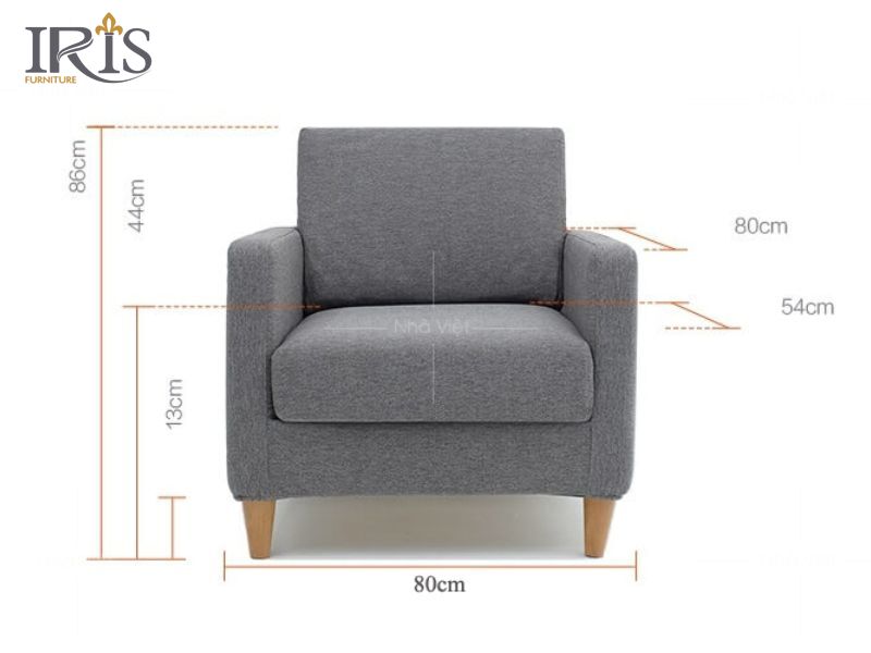 Bảng kích thước sofa nhỏ tiêu chuẩn phổ biến hiện nay 7 Sofa đơn có kích thước từ 80cm - 1m