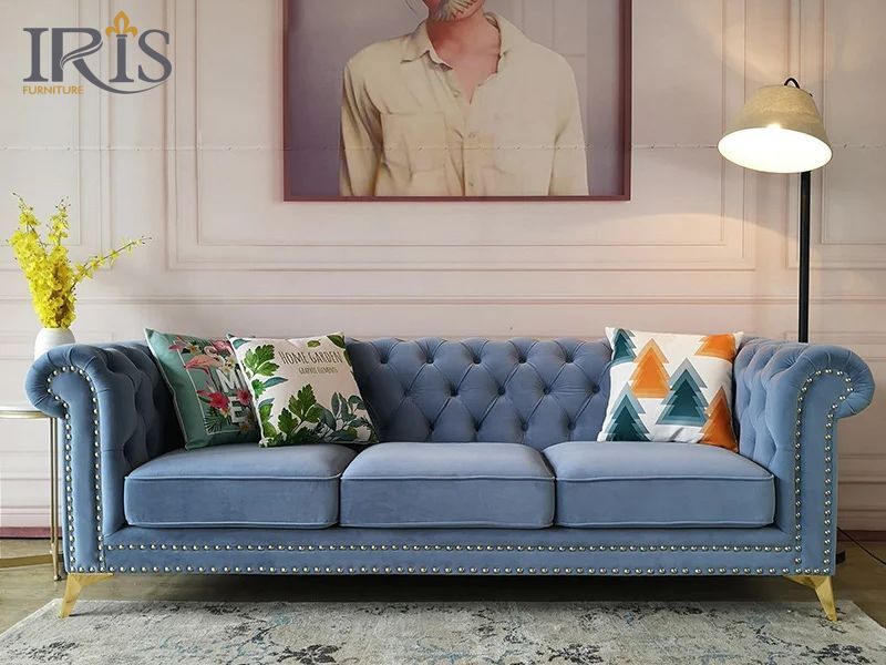 Top mẫu sofa tân cổ điển cao cấp cho phòng khách đẳng cấp 2025 9 Sofa vải tân cổ điển mang đến cảm giác ấm áp