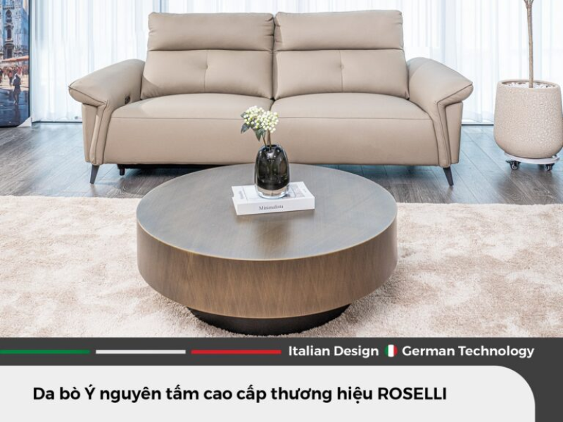 Nên mua sofa hãng nào? Hướng dẫn chọn thương hiệu phù hợp 7 Sofa ROSELLI nổi bật với da bò Ý cao cấp, thiết kế sang trọng và tiện nghi hiện đại