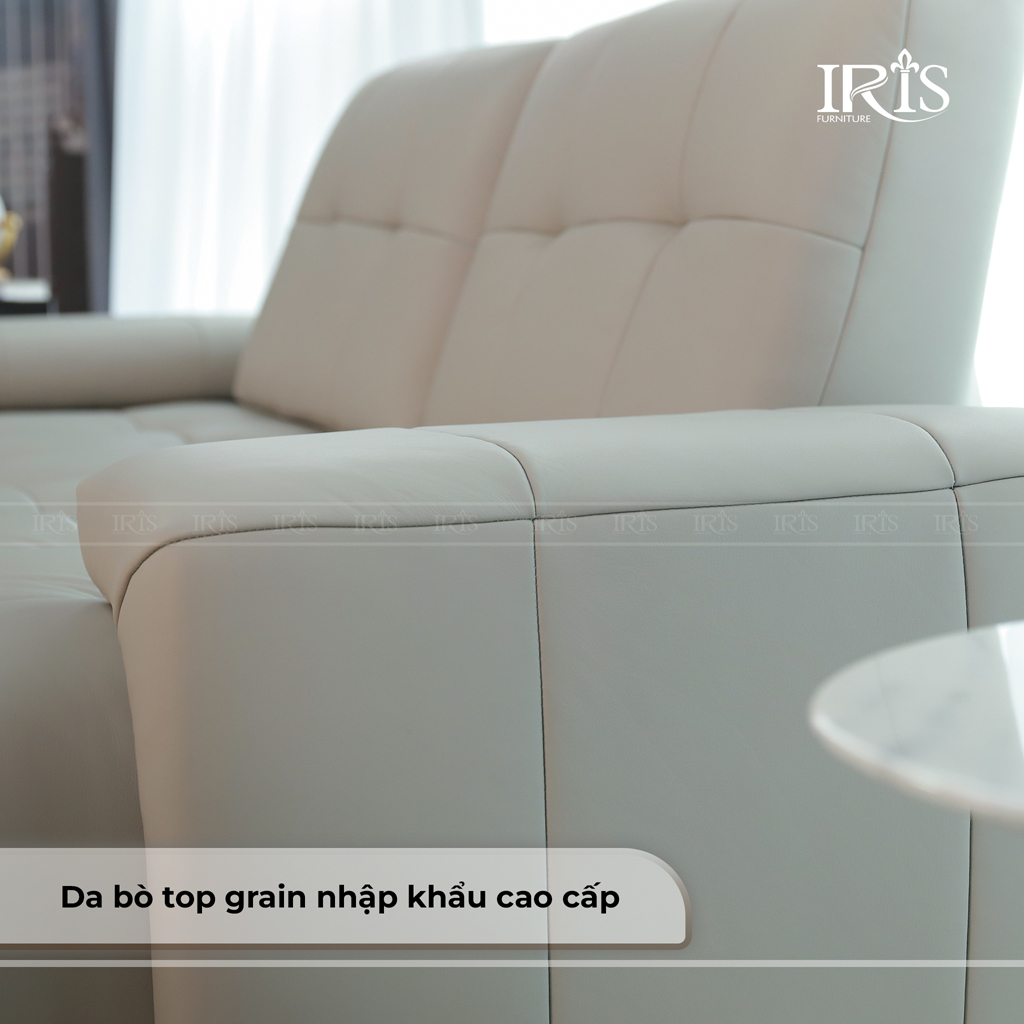 Sofa sử dụng phần da bò đẹp nhất trên bề mặt da tự nhiên