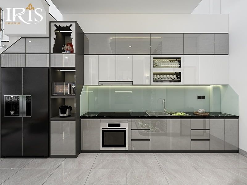 Thiết Kế Nội Thất Phòng Bếp — Bố Cục, Bàn Ăn Và Phối Hợp 8 Bếp chữ I phù hợp không gian hẹp nhưng hạn chế di chuyển